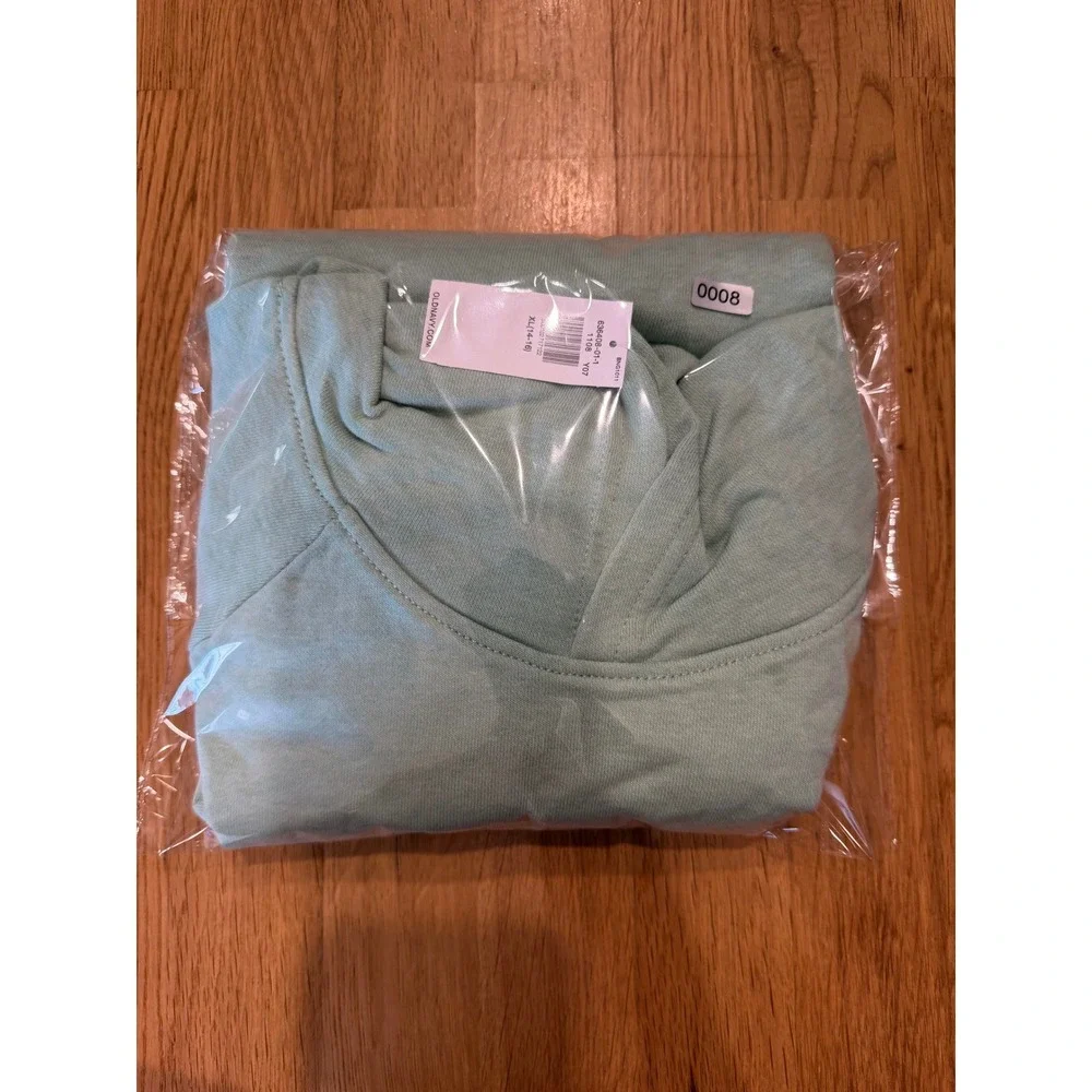 Old Navy Cali Short Sleeve Hoodie Girls XL 14-16 Green Sun Graphic French Terry